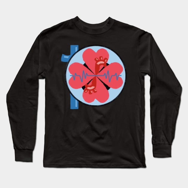 Heartbeat Design Long Sleeve T-Shirt by BjernRaz